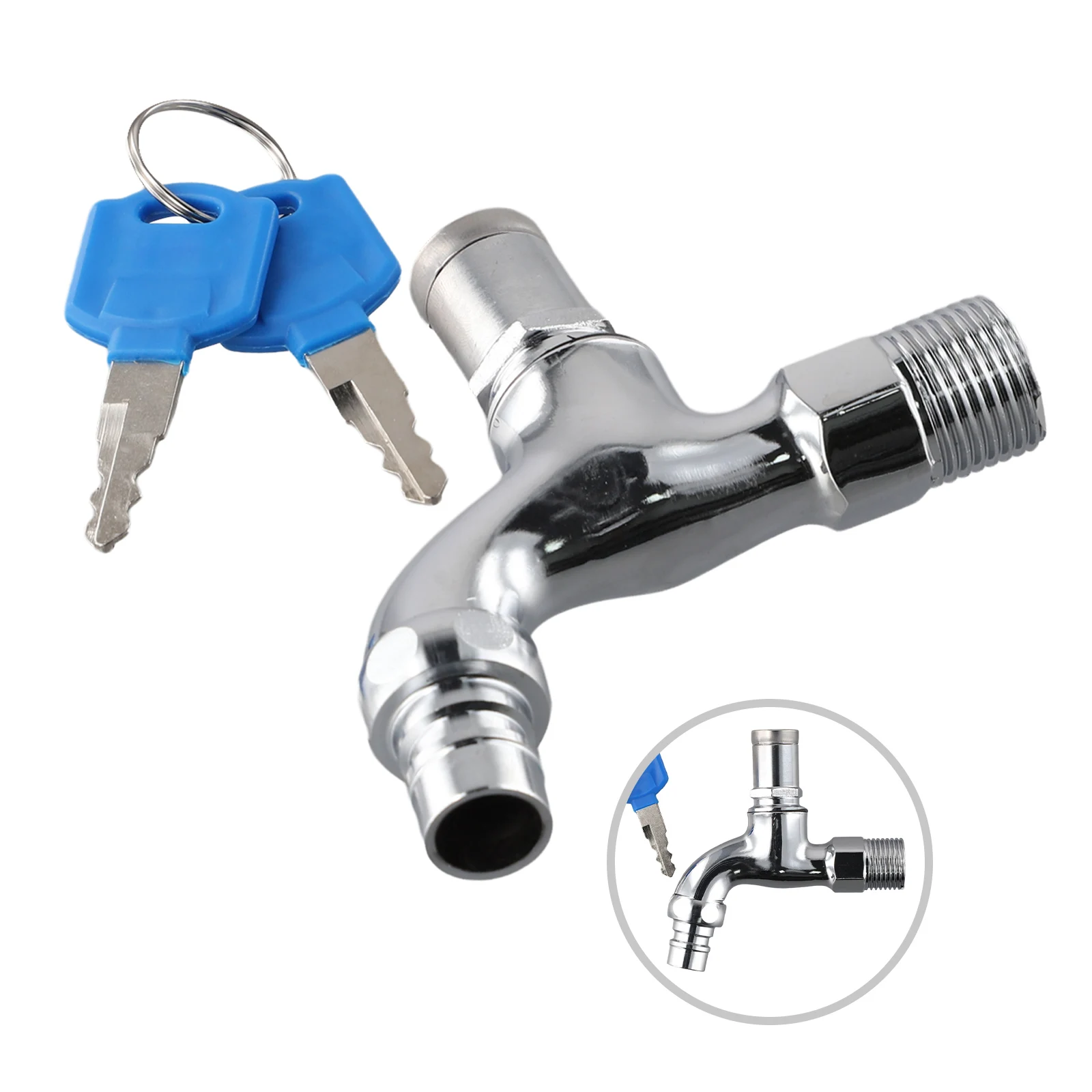 Lockable Faucet Outdoor Faucet Faucet Quick Opening Silver Car Wash Garden Home Mop Sink Laundry Water Lockable