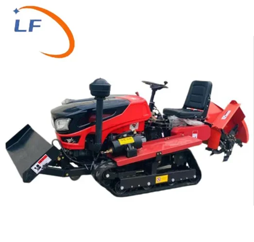 Multifunctional agricultural seated type small crawler power rotary cultivator tiller