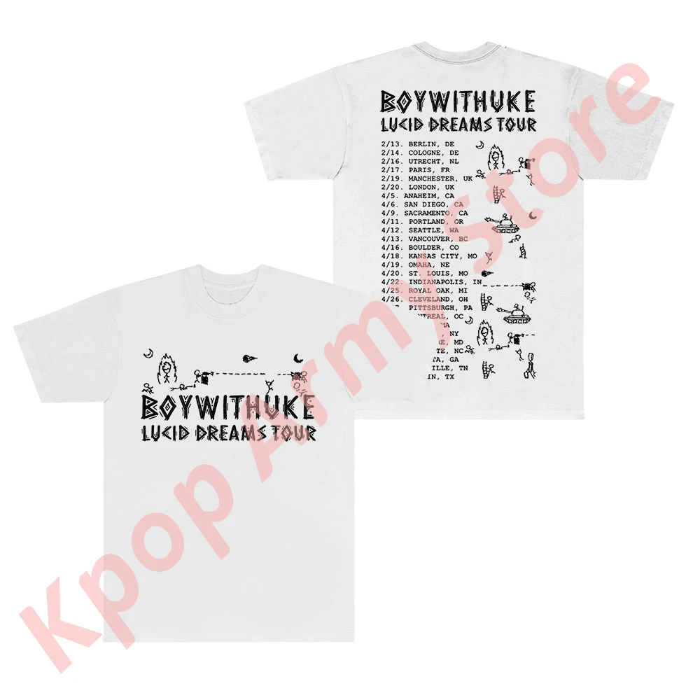 BoyWithUke Lucid Dreams Tour Merch T-shirts New Logo Tee Summer Unisex Fashion Casual Short Sleeve