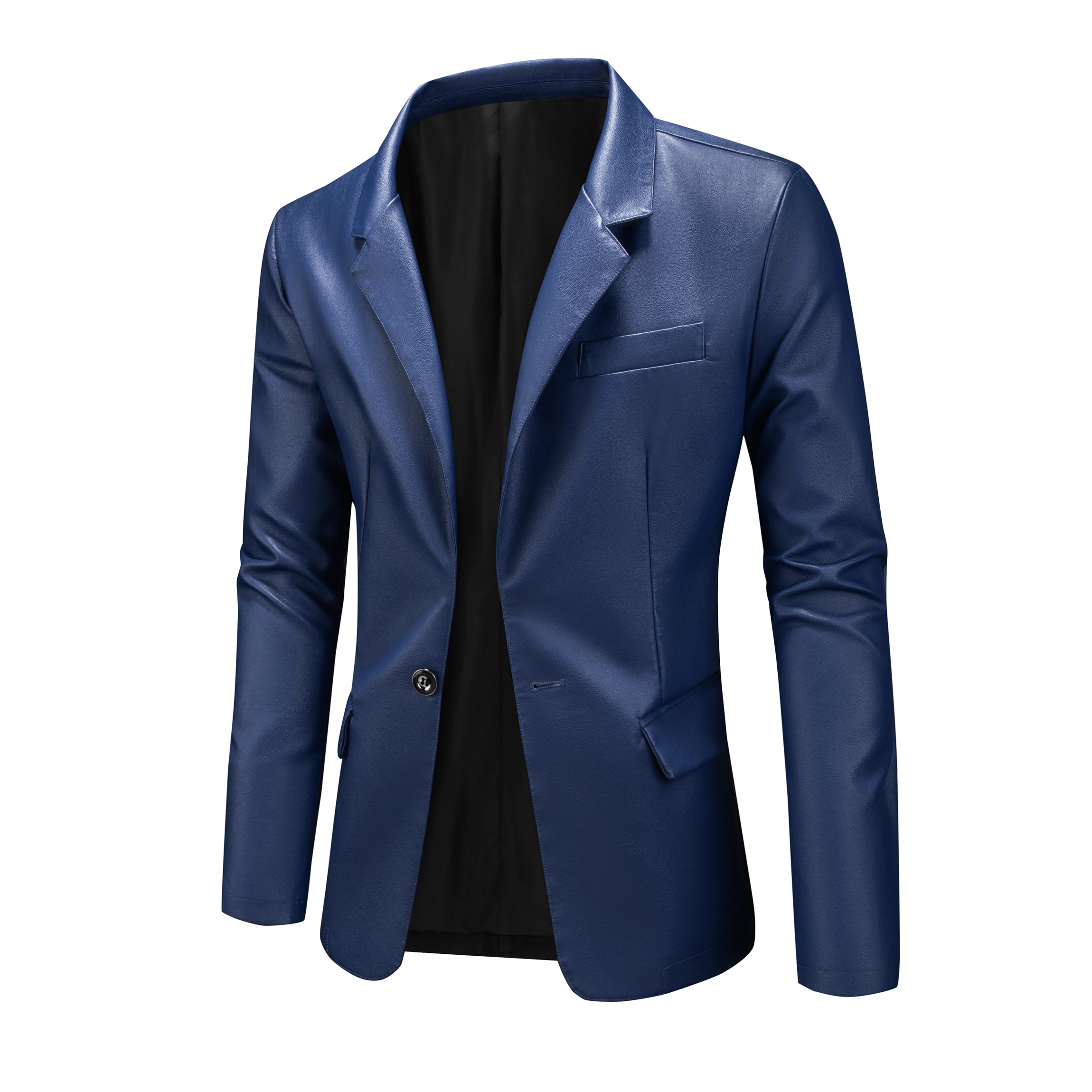 

Men Business Leather Jacket Men Spring Autumn Winter PU Leather Coat Men Stand Collar New Motorcycle Cotton PU Leather Jacket