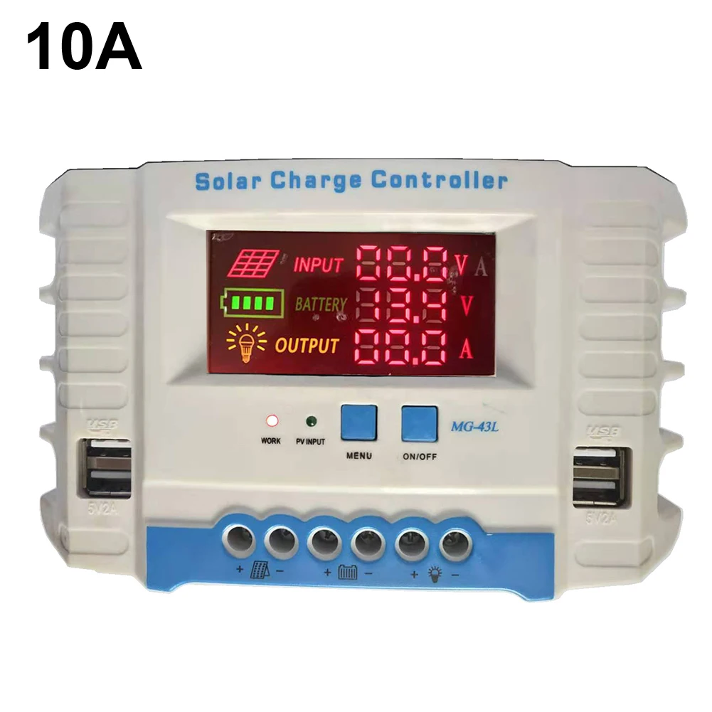 PWM Solar Charge Controller  LCD Display  10A 20A 30A 40A  Multiple Intelligent Security Protection  Convenient and Intuitive