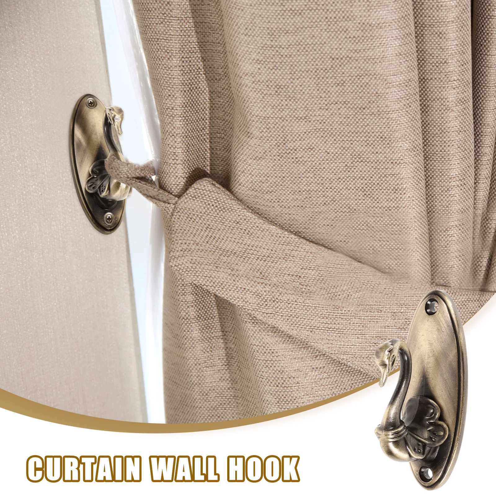 

Pair Bronze Curtain Holdback Tieback Hooks Zinc Alloy Solid Classic Drapery Hardware Window Accessories Rose Curtain Hook