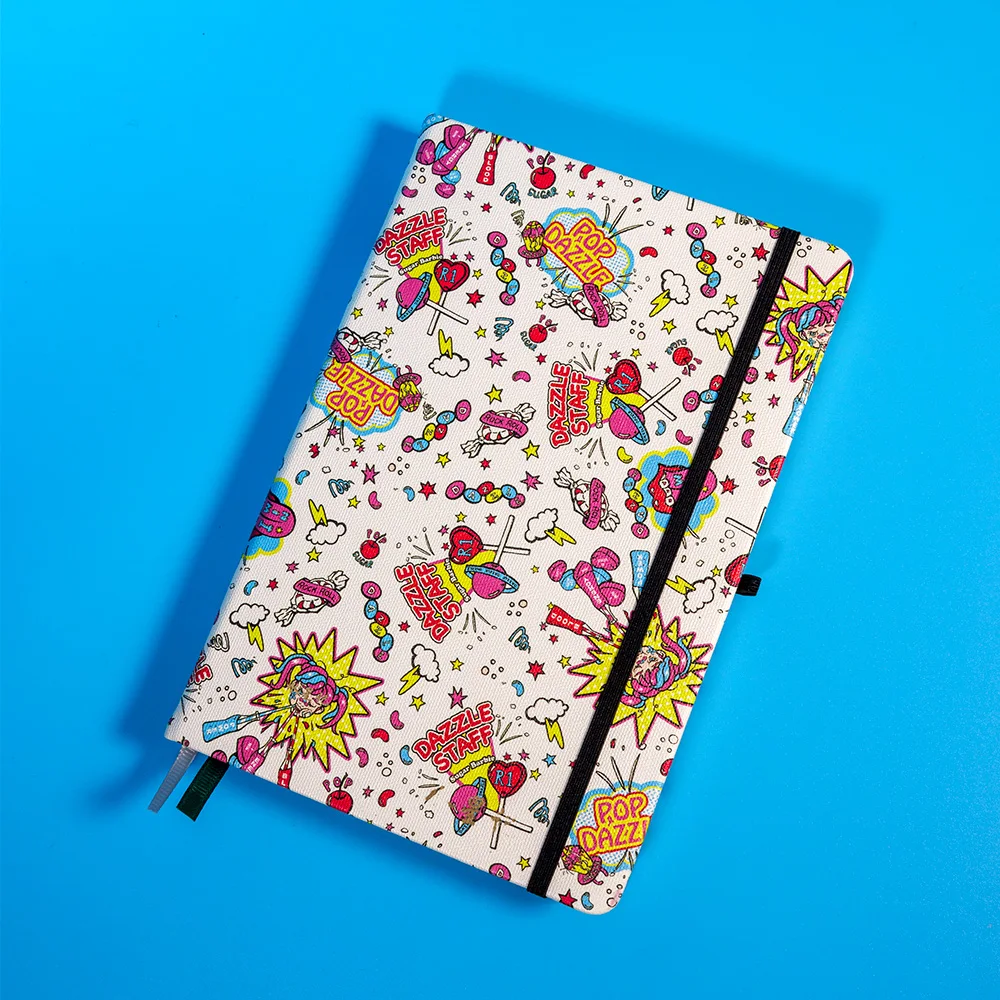 Cartoon Dazzle Bullet Dotted Journal Elastic Band A5 Hardcover Hard Cover 160gsm Notebook