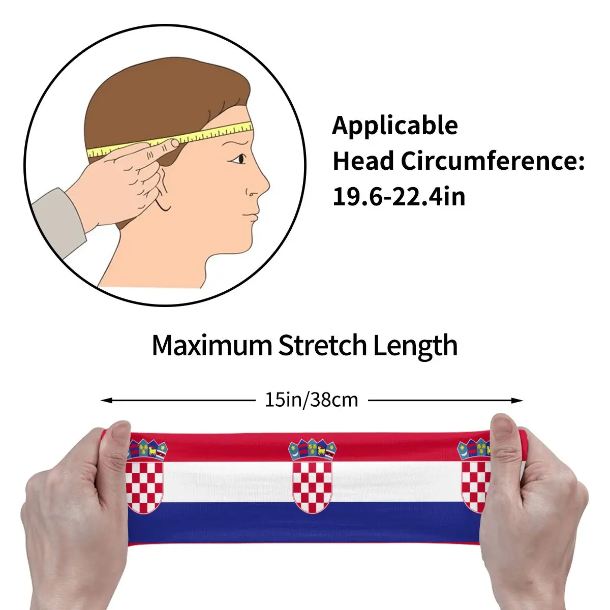 Custom Flag Of Croatia Republic Of Croatia Sport Headbands for Women Men Stretchy Moisture Wicking Gym Sweatband