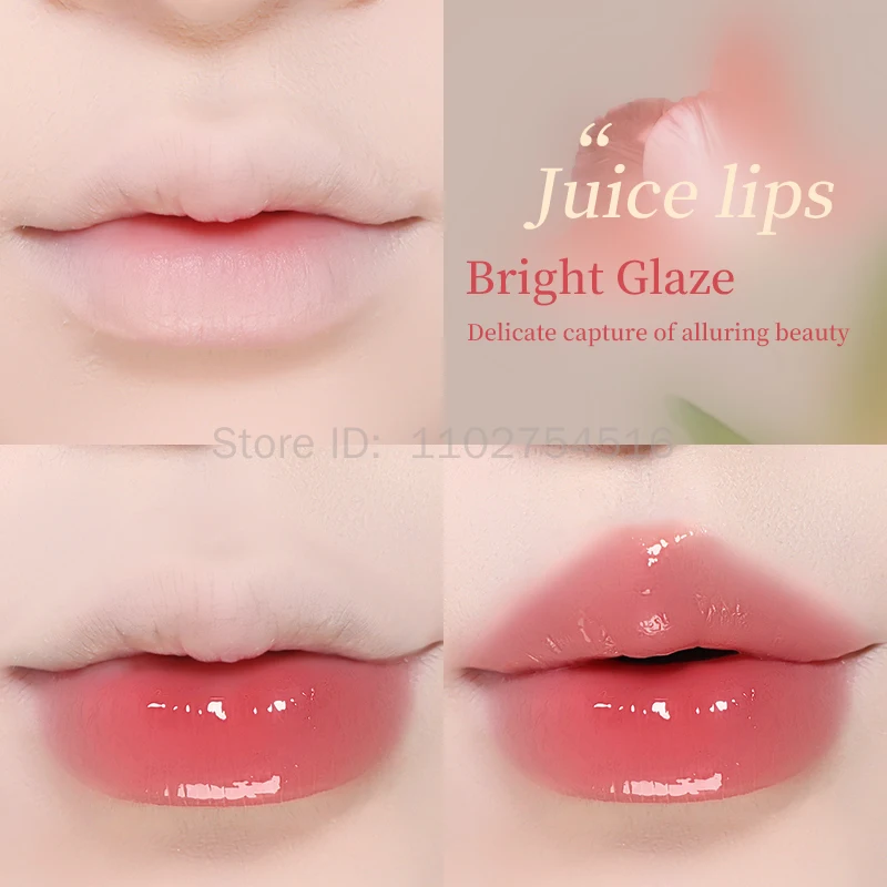 Mirror Water Lip Gloss Lip Glaze Transparent Glass Lip Oil Korean Make Up Waterproof Crystal Liquid Lipstick Nude Red Clear Tint