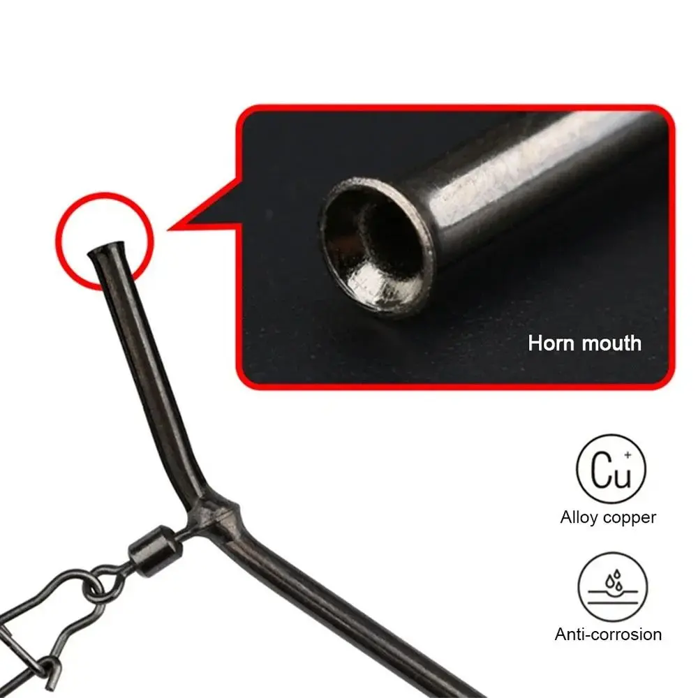 5Pcs 5/7/9cm Fishing Balance Connectors Small Style Anti-Tangle Brass Tube Balances Copper Feeder Boom Fishing Tackle