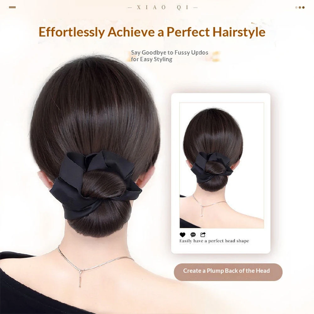 Low Synthetic Bun Ponytail Hair Natural Fluffy Claw Clip Chignon Hair For Women Lazy Bun Wig Bag Hair Accessories For Daily Use view 4