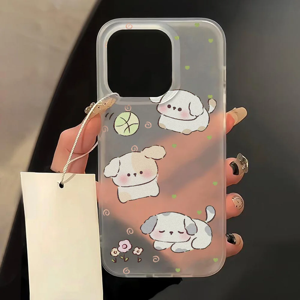 Shockproof Cover For iPhone 16 Pro Case iPhone 15 Plus 14 Pro Max 11 12 13 Mini Fundas Cartoon Matte Phone Cases Soft TPU Pumper