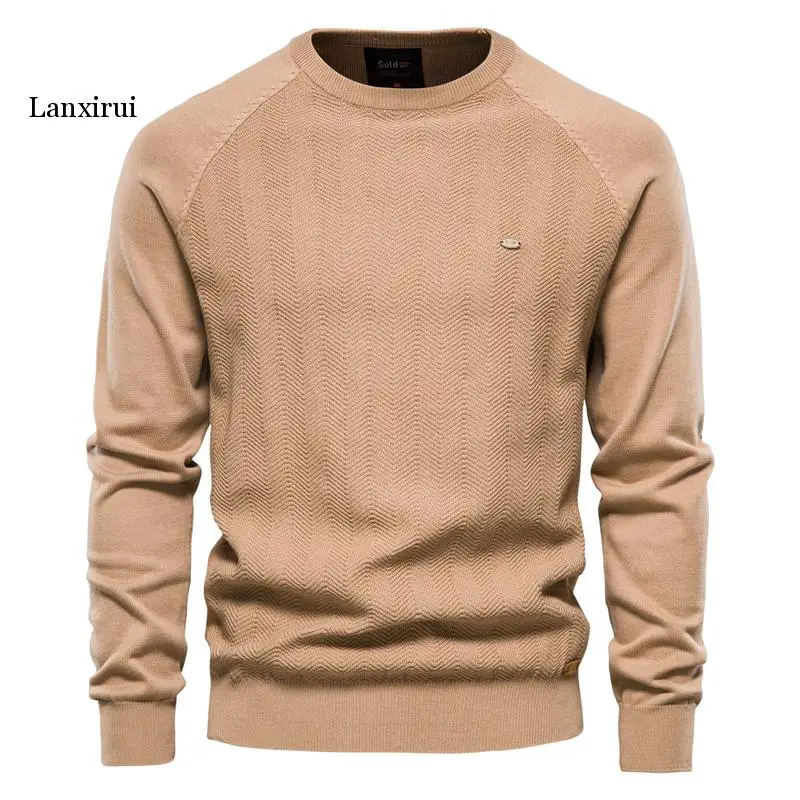 

Brazil Cotton Drop Sleeve Sweater Men Casual Solid Color Basic Pullovers Knitted Sweaters Male Winter Sweater