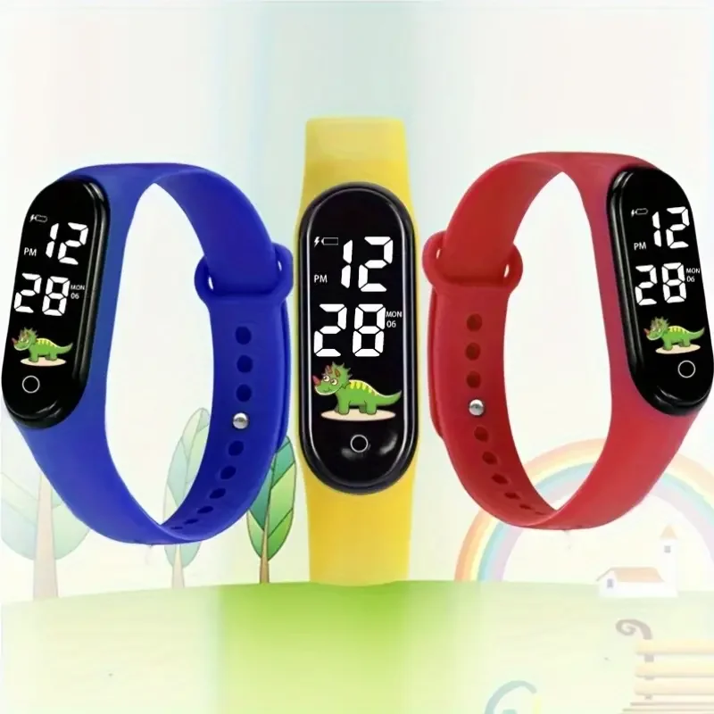 Children's Waterproof Sports LED Watch Outdoor Silicone Bracelet Electronic Watch Kids Bracelet Digital Watches Child Gifts