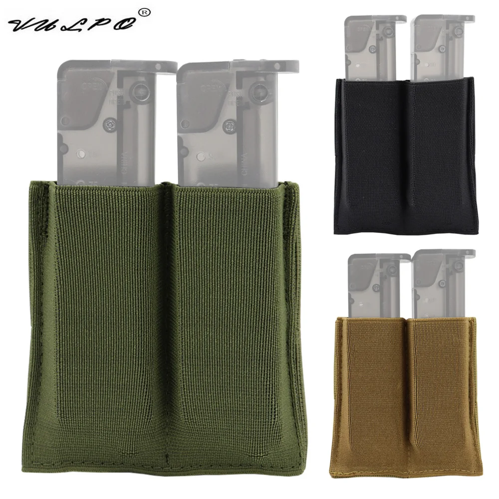 

VULPO Tactical Pistol 9mm Double Magazine Pouch Molle Mag Pouch Belt Pouch For Glock M9 1911 Series Pistol