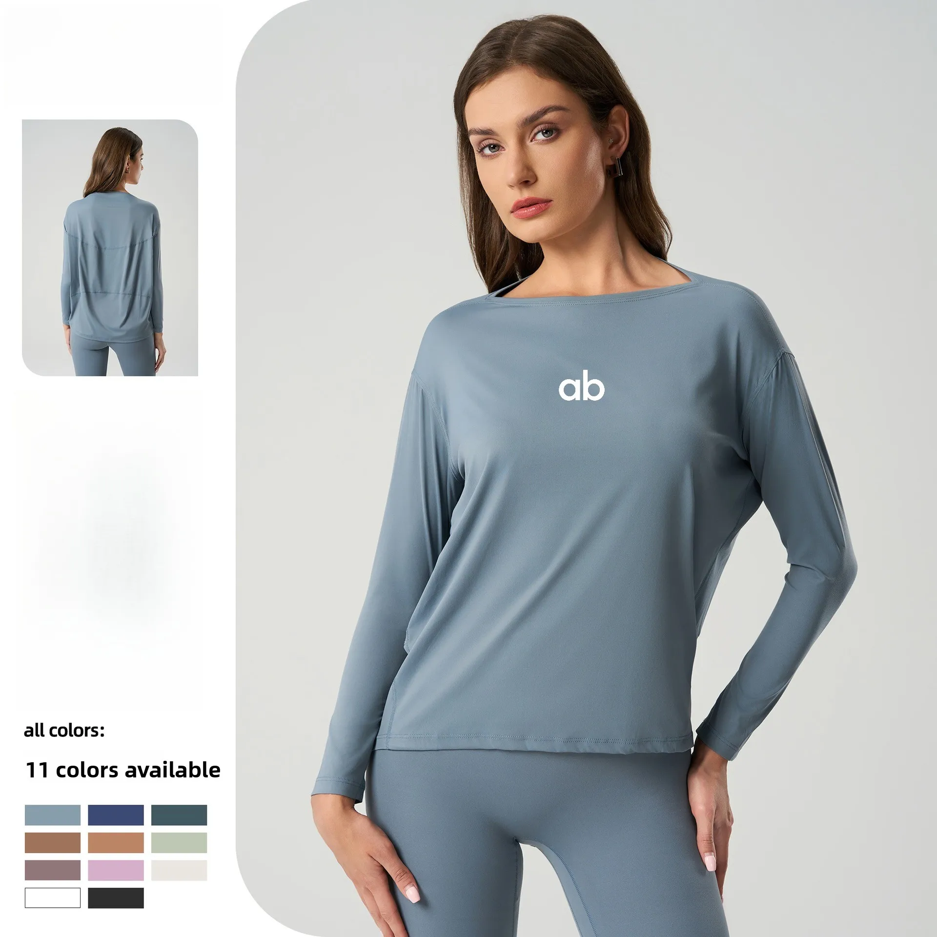 Camiseta de Yoga de Manga Larga Holgada para Mujer, Nueva, Sensación de Desnudez, Transpirable, Versátil, para Gimnasio, Correr y Entrenamiento