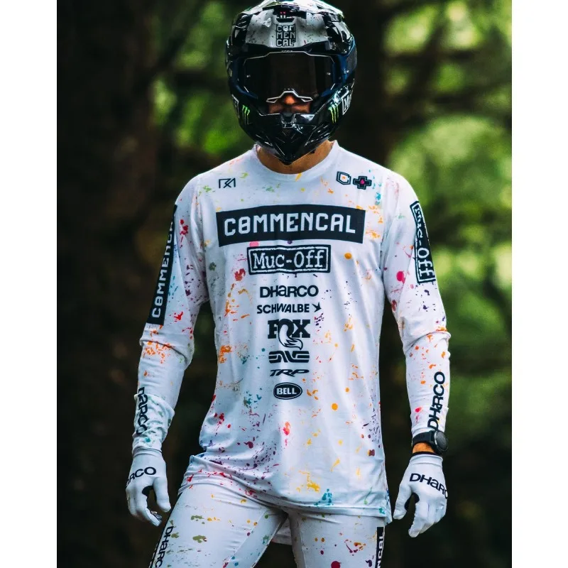 

Trendy Motorcycle Riding Top for Men Women, Breathable Fast Drying Mountain Bike Long Sleeved Off-road Racing Printed T-shirt