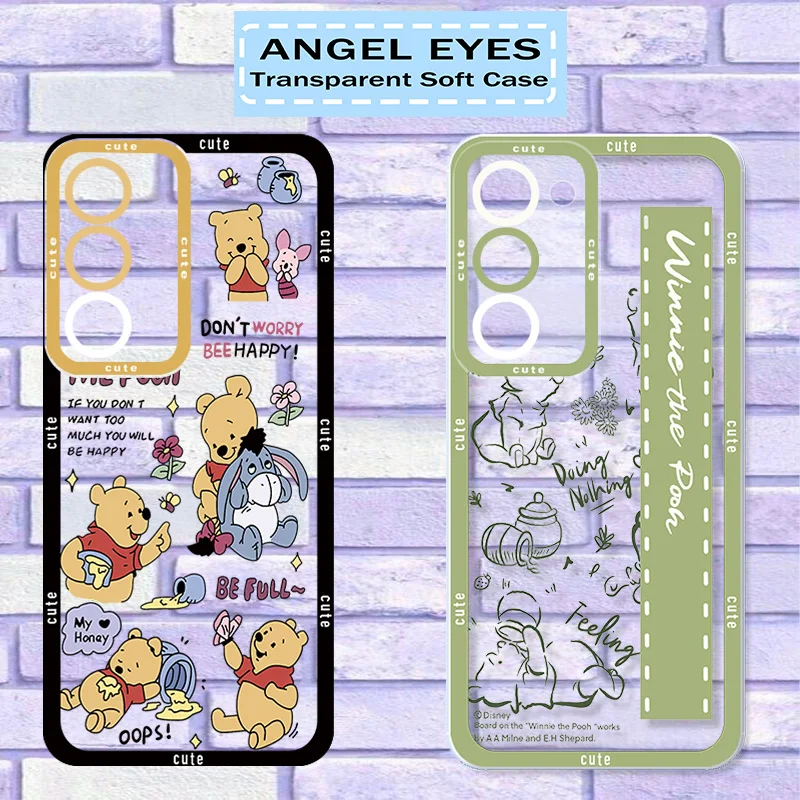 Winnie the Pooh Angel Eye Phone Case For Samsung A 24 23 22 21 20 15 14 13 11 10 05 04 03 02 S E Core Funda Shell Soft Cover