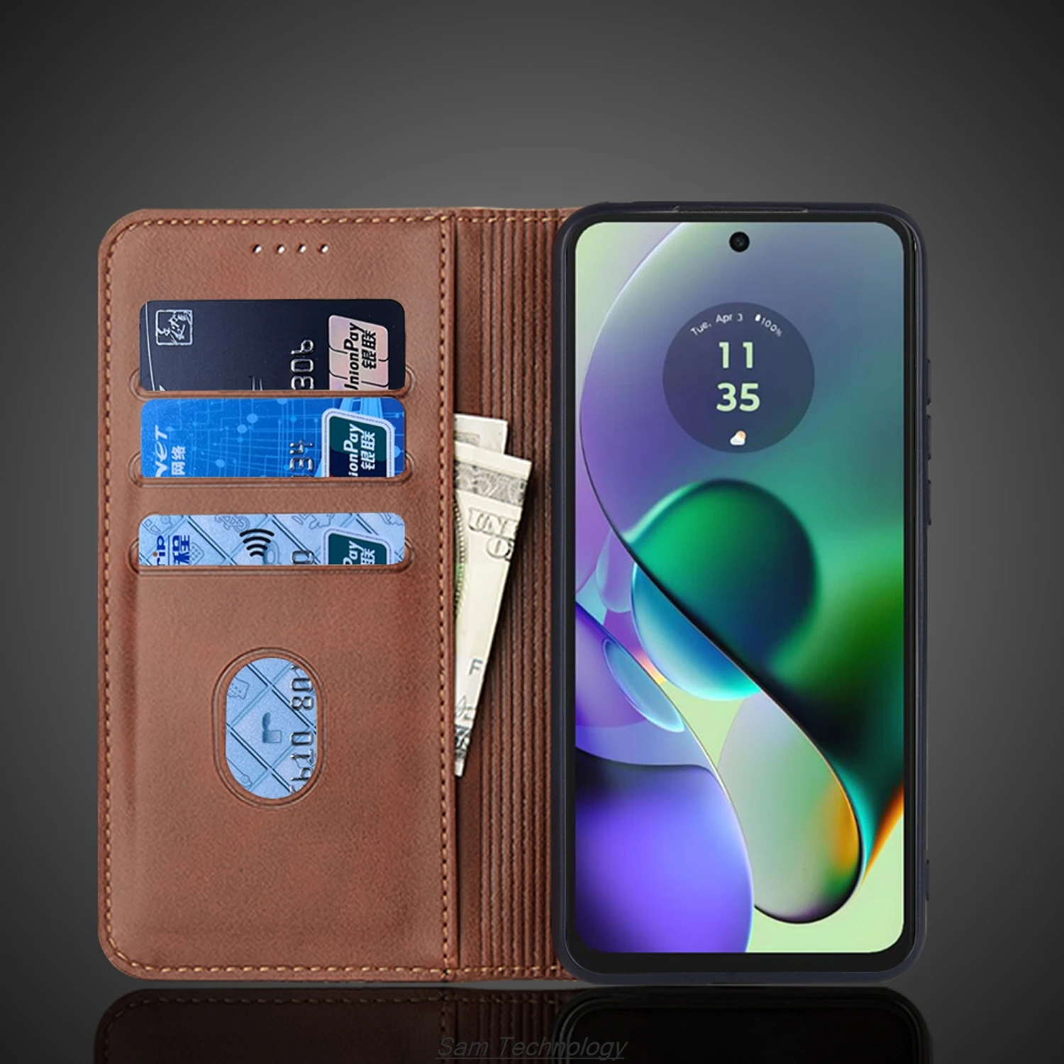 Magnetic attraction Leather Case for Motorola Moto G54 (5G EUR Version) Holster Flip Cover Case Wallet Phone Bags Fundas Coque