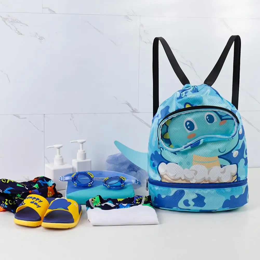 Outdoors Children Swimming Bag Cute Animal Beach Backpack Waterproof Portable Swimming Bag Girls Beach Pool Swimming Storage Bag