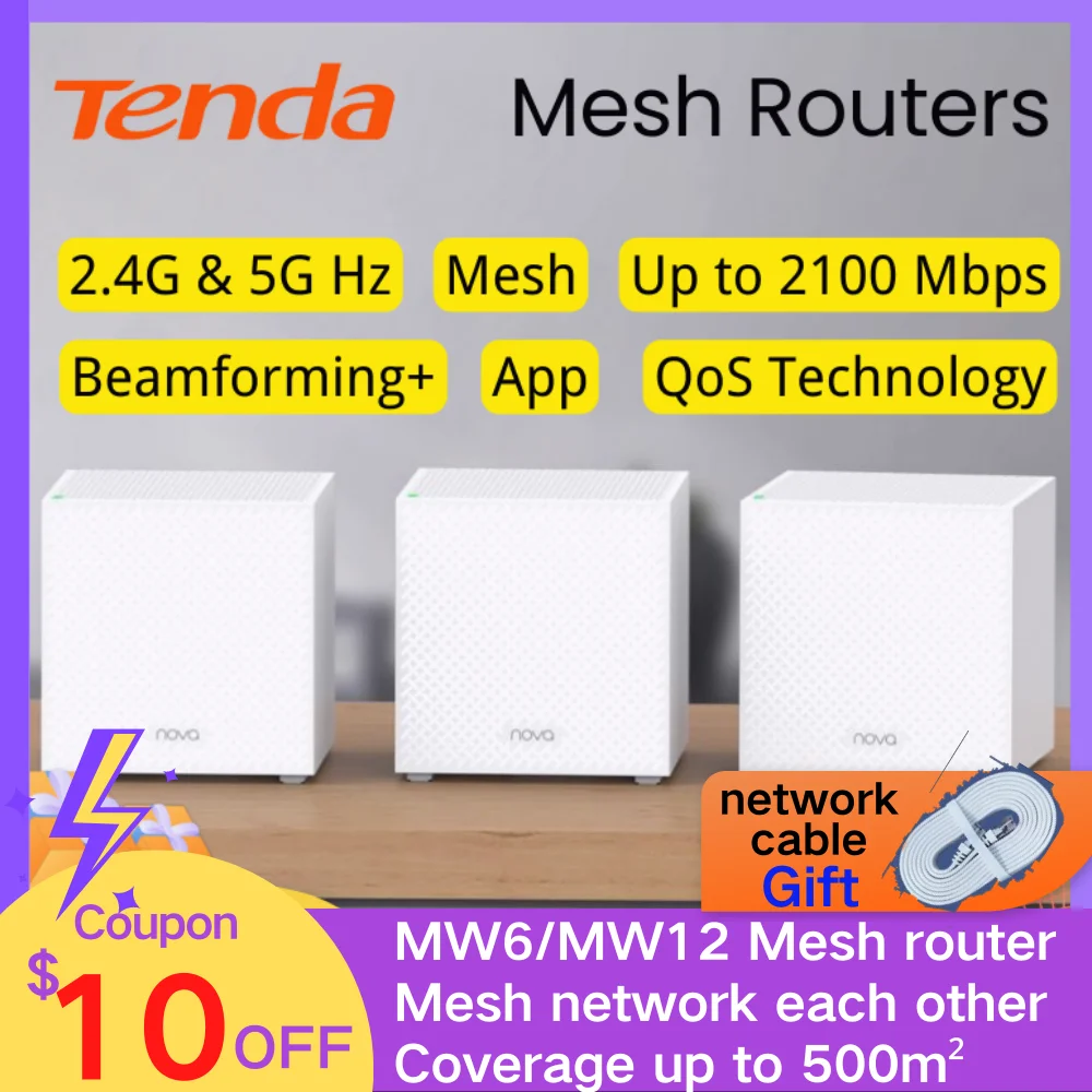 Tenda Mesh WIFI Router Gigabit MW12 AC2100 tri-band MW6 AC1200 dwuzakresowy Router bezprzewodowy Wifi wzmacniacz zasięgu MW5/MW3 Mesh Router
