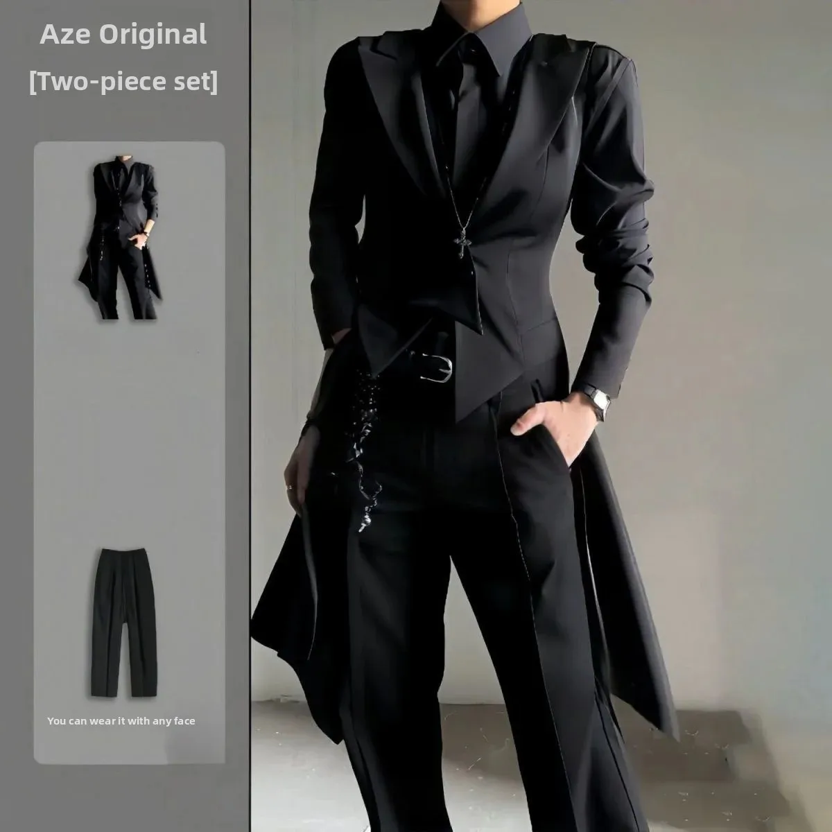 Slim Fit Black Suit Vest Extended Tailor Style for Men And Women Casual Youthful Design Single Button Placket  Color