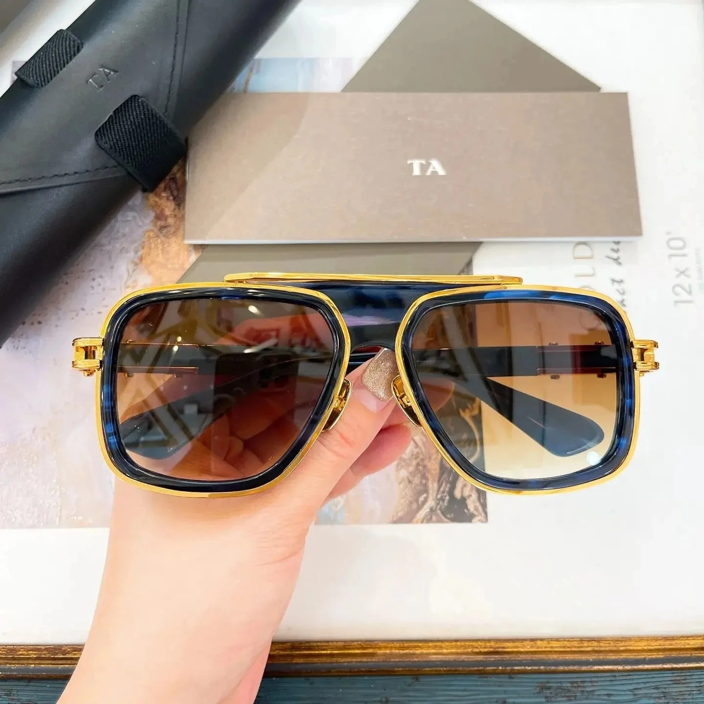 

Оригинальные мужские солнцезащитные очки для LIANGCHENDIT DT DTS403 LXN-EVO в ацетатной оправе, квадратные UV400, антибликовые женские очки для вождения, женские очки для пар