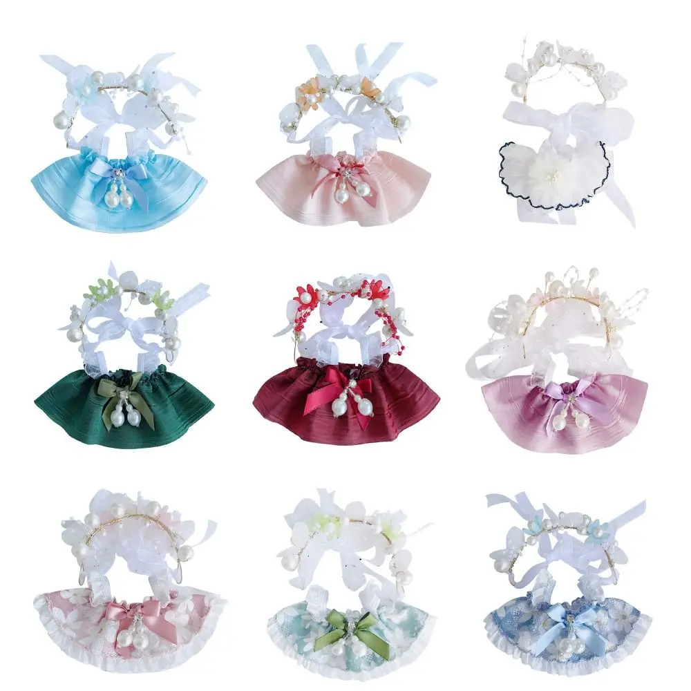 

Модные разноцветные платья ручной работы, набор кукольных платьев «сделай сам», замена для набора повязок на голову, кукла 17 см