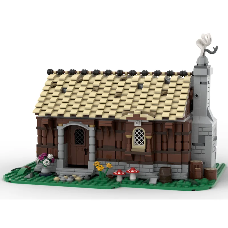 نموذج قلعة القرون الوسطى Moc قوالب بناء نموذج منزل القرون الوسطى التكنولوجيا مدينة عرض الشارع لعبة المكعبات لتقوم بها بنفسك تجميع هدية الكريسماس #2