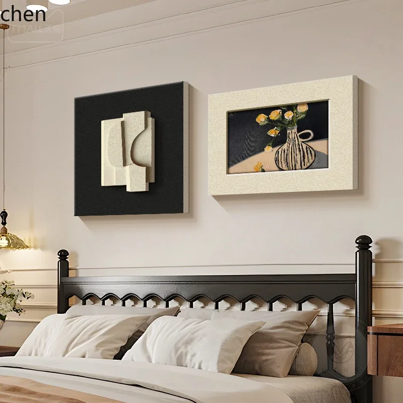 TQH-a7.7 Bedroom Headboard Decorative Painting Abstract Retro High-end Feel Three-dimensional Sandstone Hanging
