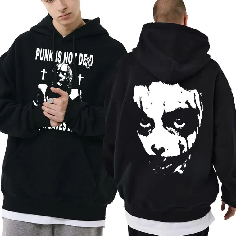 

Rapper Playboi Carti Punk Is Not Ded Opium Saves Lives Print Hoodie Men Women Hip Hop Oversized Sweatshirt Male Black Streetwear