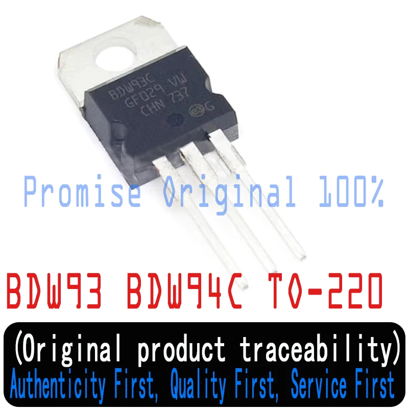 

10pcs 100% New Imported Original BDW93C BDW93 BDW94C BDW94 TO-220 High Power Darlington Transistor 100V 12A