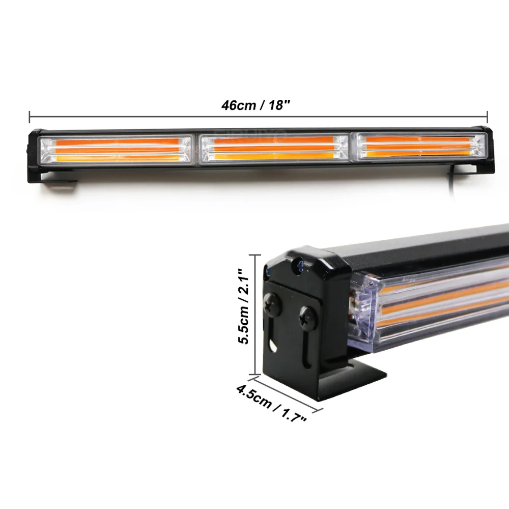 COB LED listwa sygnalizacyjna ostrzeżenie policyjne samochód awaryjne światła stroboskopowe żółty biały pojazd migająca lampa ostrzegawcza 12V 24V