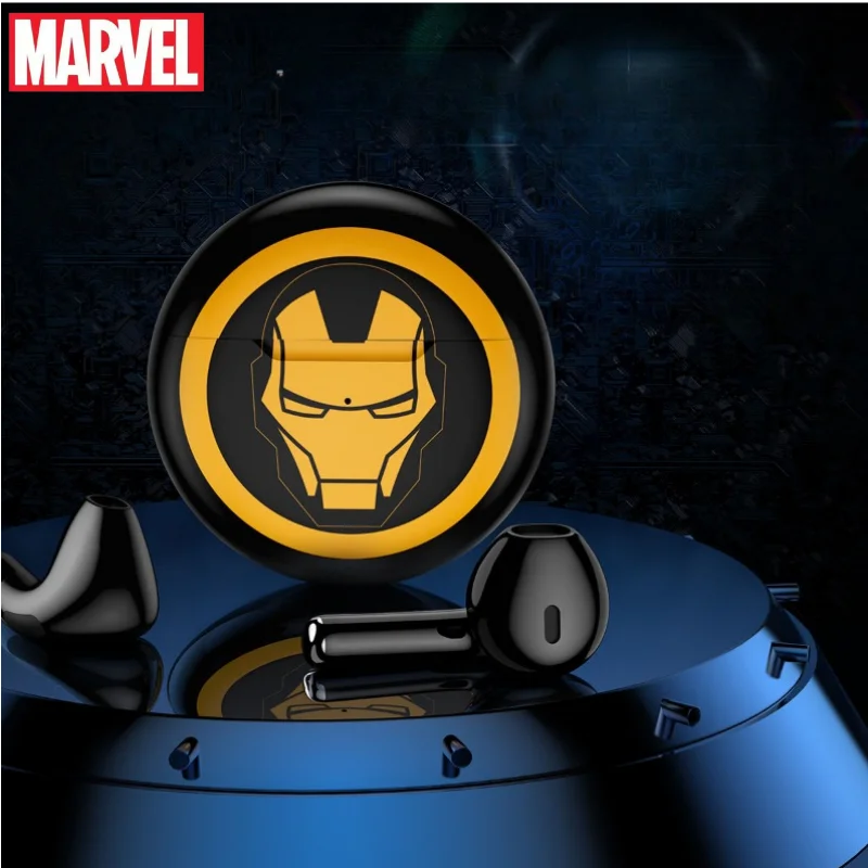 Marvel The Avengers Iron Man Captain America Cartoon Wireless Bluetooth Headset Creative Anime Movie Boys Esports Game Headset