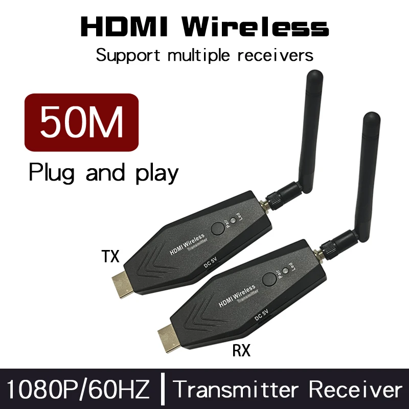 Wireless HDMI Transmitter Receive for PC Laptop To TV Projector Monitor 1080p 60hz High definition video transmitter