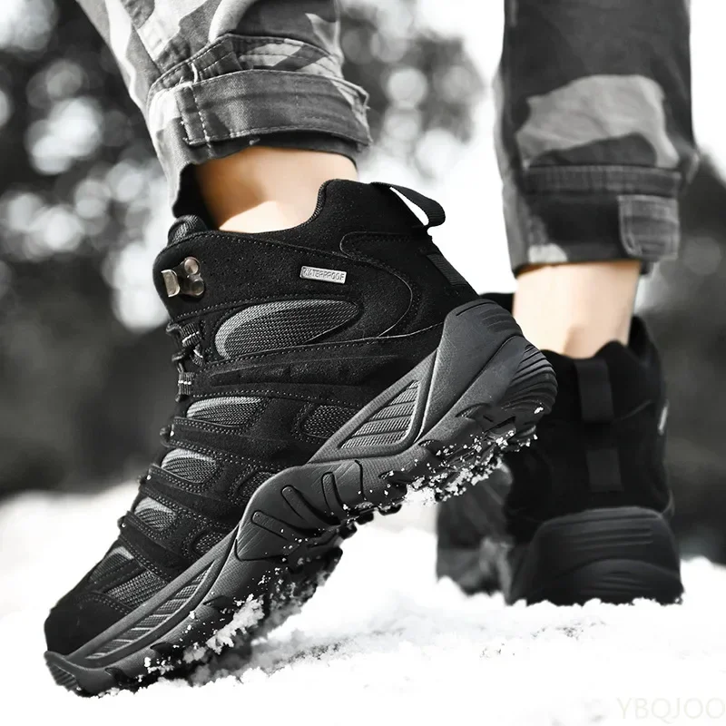 New Winter Men's Boots Warm Plush High-Top Snow Boots Waterproof Men Hiking Boots Outdoor Sneakers Men Work Fashion Ankle Boots