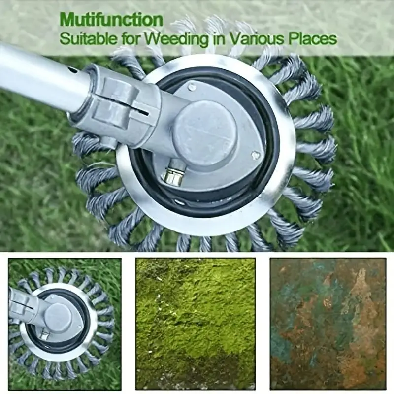 1pc 6inch/8inch Wire Wheel Garden Weeding Brush Gear Lawn Mower Tool Rotating Weeding Head Polishing Brush Cutting Wheel