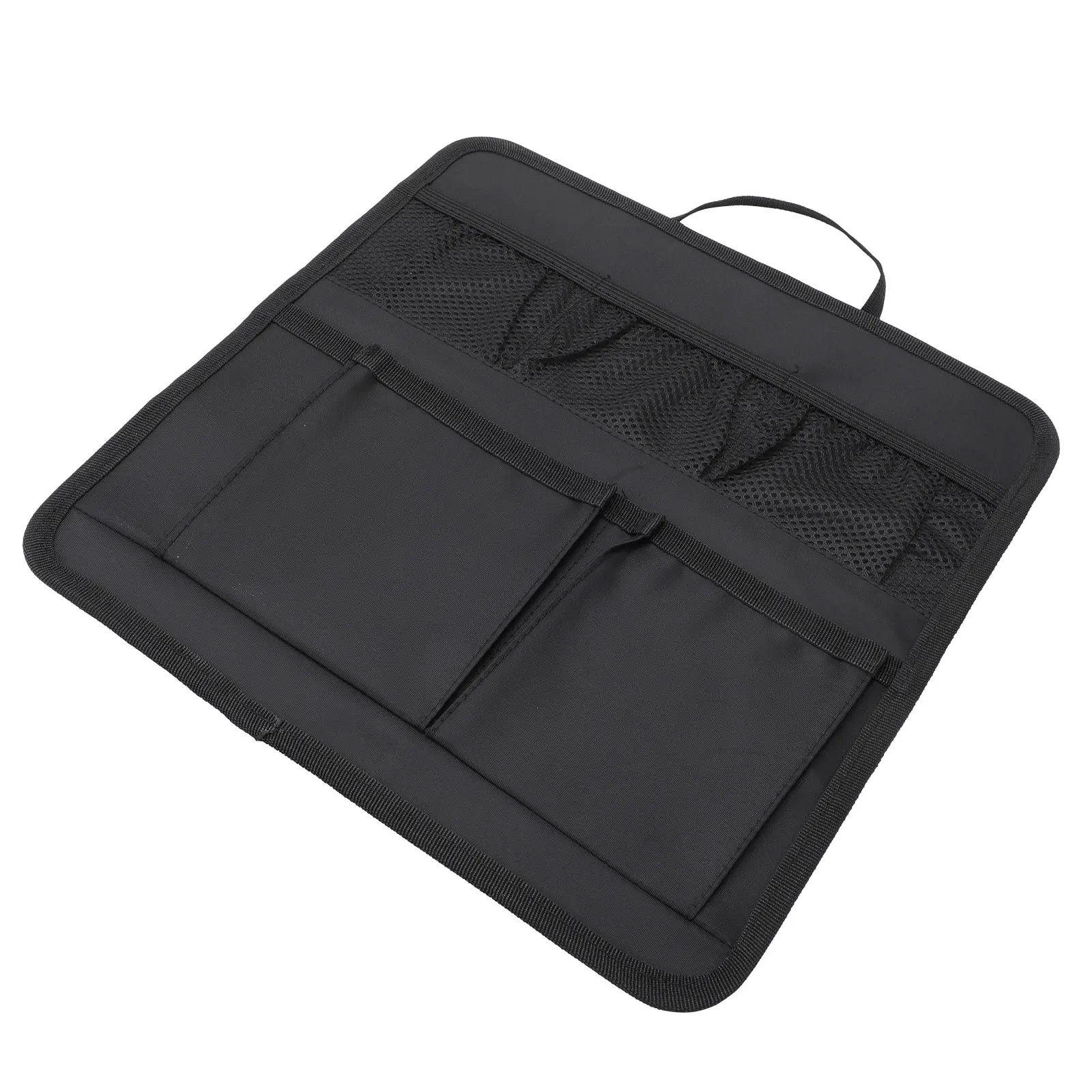

1pc Foldable Nylon Storage Bag Organizer Travel Multi Pocket Large Capacity Lightweight Durable Black Tote Pouch Compatible With