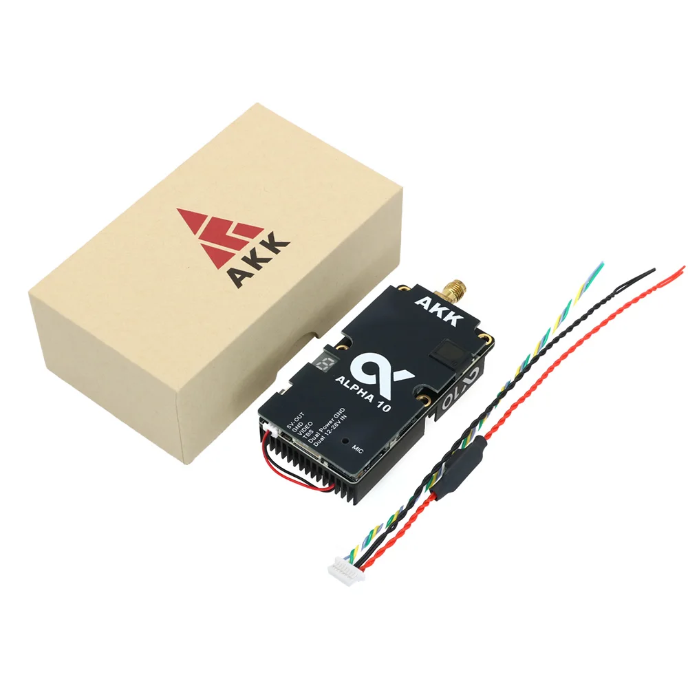 Transmisor de Video FPV AKK Alpha 10 10W VTX 4.9G 5.8GHz 10W 7W 5W 3W 1W con Potencia Conmutable para Drones RC FPV Racing