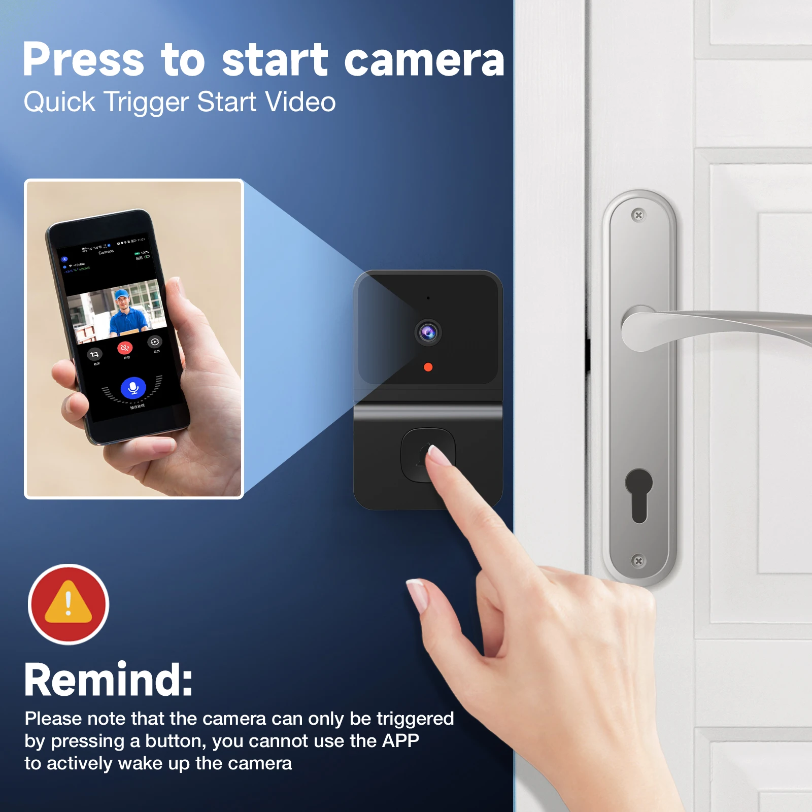 Smart Home WiFi Doorbell Camera With Chime Two Way Audio Security Protection Wireless Door Bell