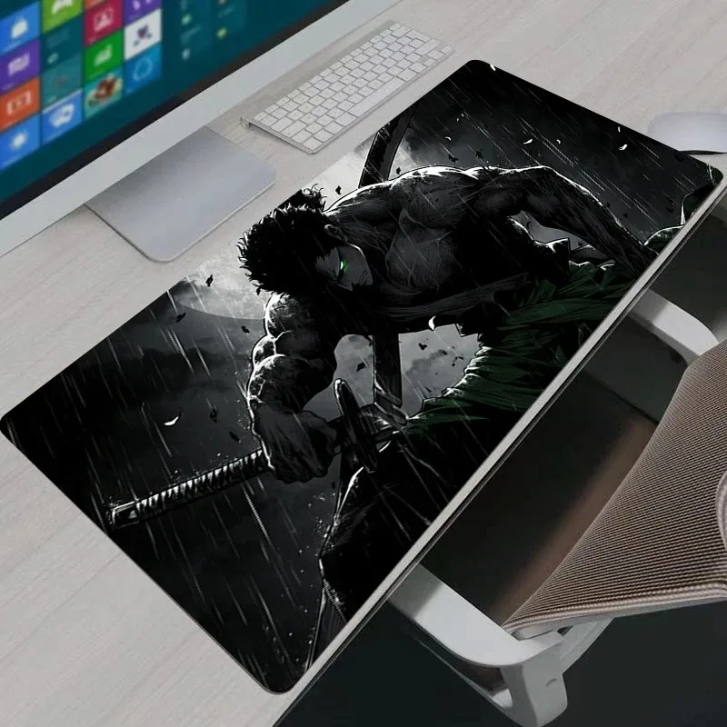 One Piece Zoro Gaming-Mauspad, Gamer, Heimcomputer, HD, cooles Mauspad, XXL-Tastatur-Pad, Teppich, rutschfeste Büro-Mauspads