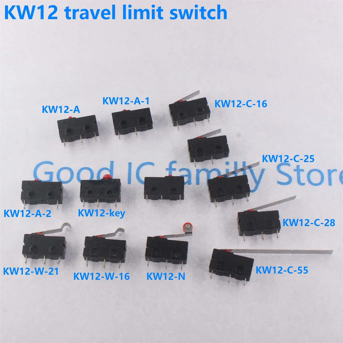 5PCS 5A 125V250V KW12 Travel Limit Switch KW11-3Z-2 With Handle 16mm Contact Button Micro switch KW12-N 2Pin/3Pin KW12-A NO/NC