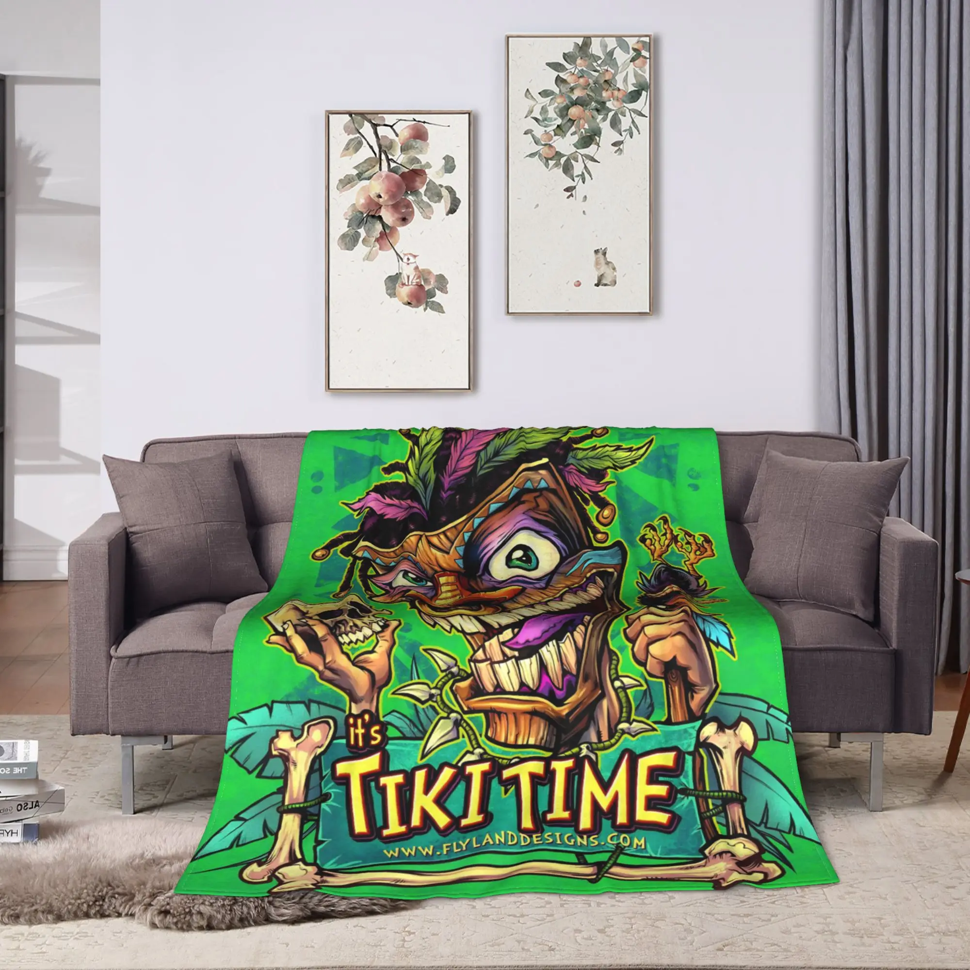Let's Tiki  Blanket  Warm Soft Novelty Plush Throw Blanket For Living Room Camping Flannel Bedspread Bed Cover
