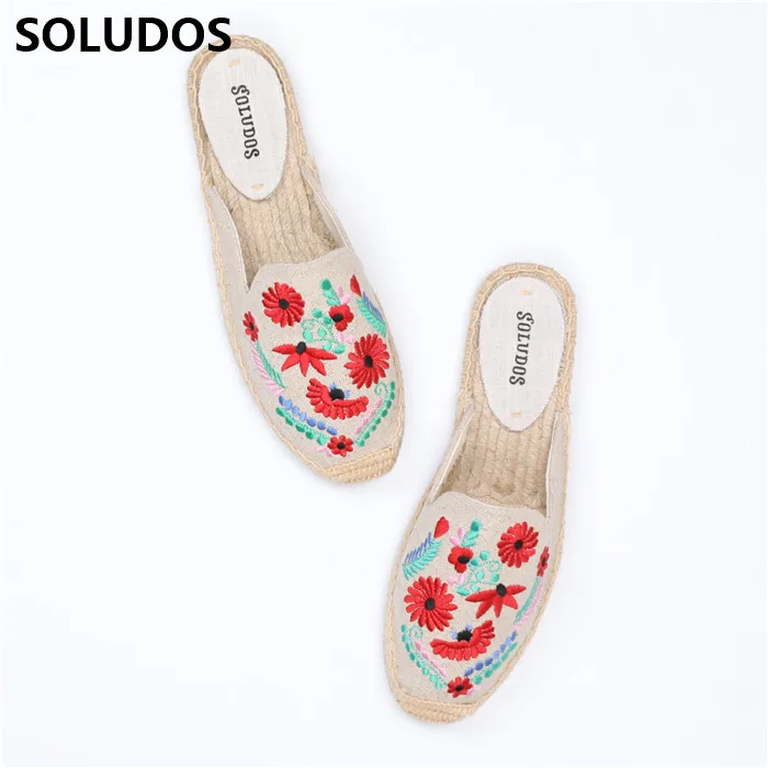 SOLUDOS Garden Slippers Bottom Versatile White Shoes New Grass Weaving Fisherman Shoes Board Shoes Casual Shoes Women's Drag