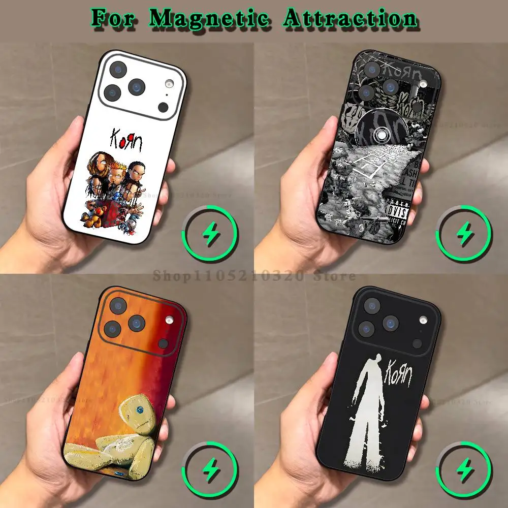 

K-Korn Rock Band Phone Case For iPhone 17,16,15,14,13,12,11,Pro,Max,Plus,E,Air,Mini Magnetic Magsafe Frosted Clear