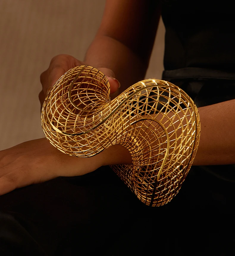 VAROLE Oversize Original Design Bracelet For Women 18K Gold Color Plated Bangles Elegant Jewelry Party