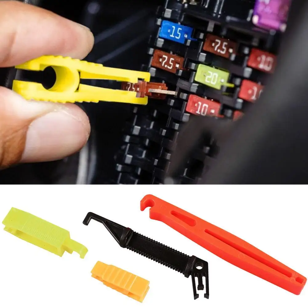 4 piezas Micro Clips de registro de fusibles de coche Extractor de fusibles de coche removedor de fusibles alicates de plástico pinzas herramienta de instalación