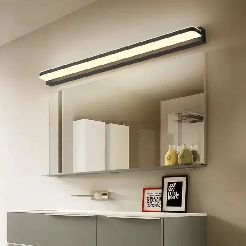 

Led Mirror Light Modern Bathroom Lamp Wall Lights Stainless Steel AC85-265V Black White Wall LED Sconces