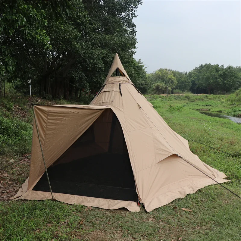 newPinnacle Indian camp with chimney mouth tent outdoor camping shelter rainstorm protection firewood stove tent