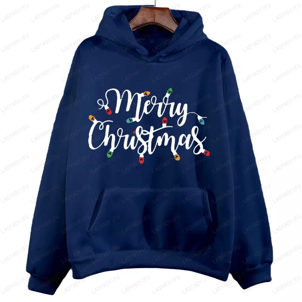 Joyeux noël sweat à capuche imprimé automne hiver pulls de noël pour femmes hommes vêtements décontracté Simple col rond sweat hauts