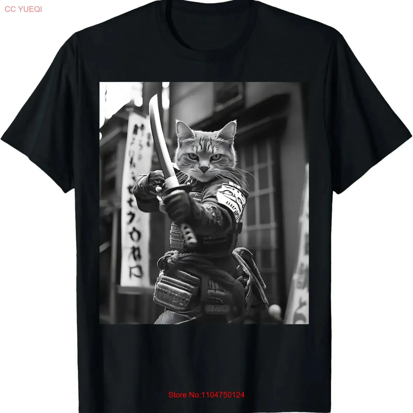 Camiseta divertida de papá samurái japonés con meme de gato y artes marciales, estilo vintage lavado, streetwear para hombre, elegante, versátil y suave.