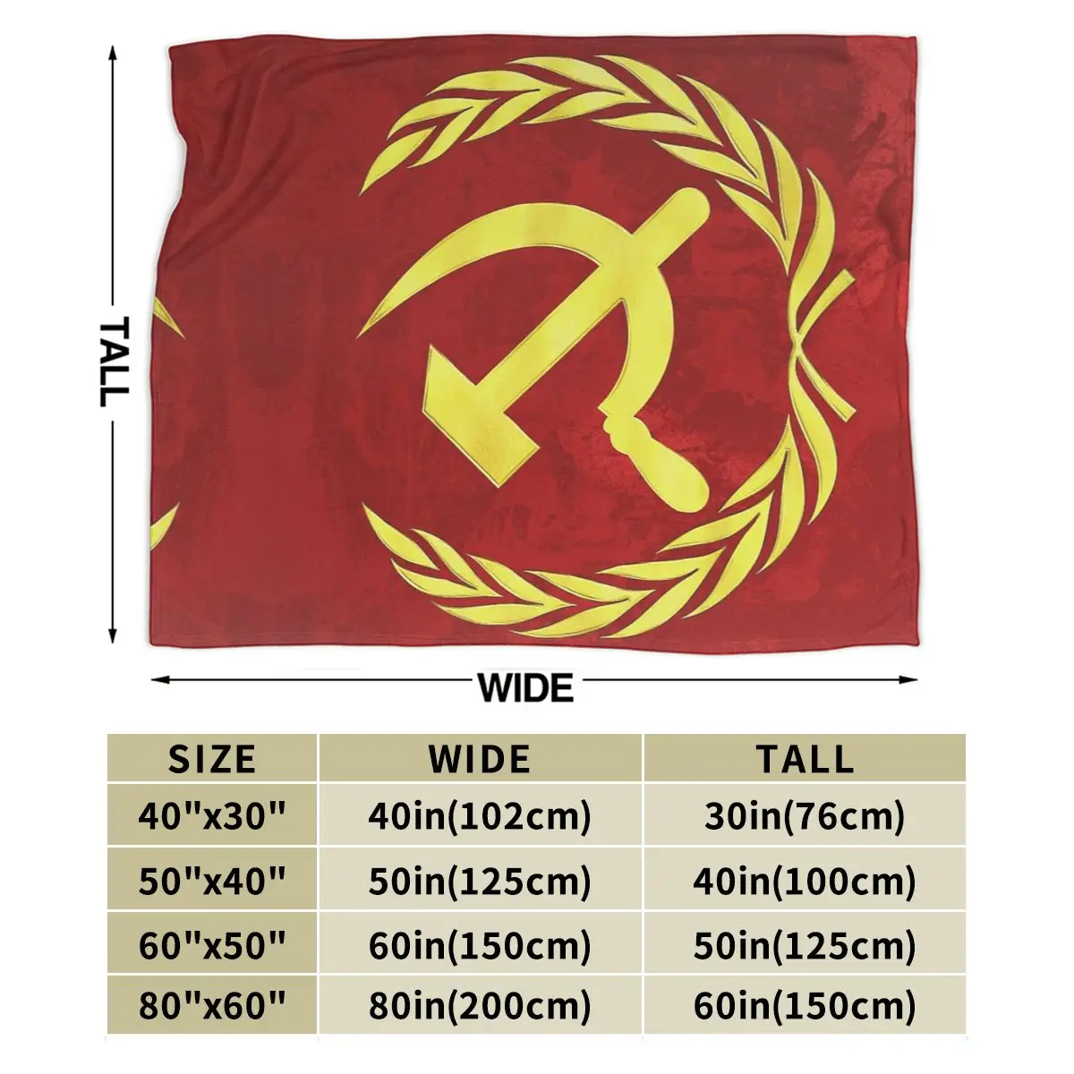 HAMMER AND SICKLE Blanket Soft Warm Flannel Throw Blanket Plush for Bed Living room Picnic Travel Home Sofa