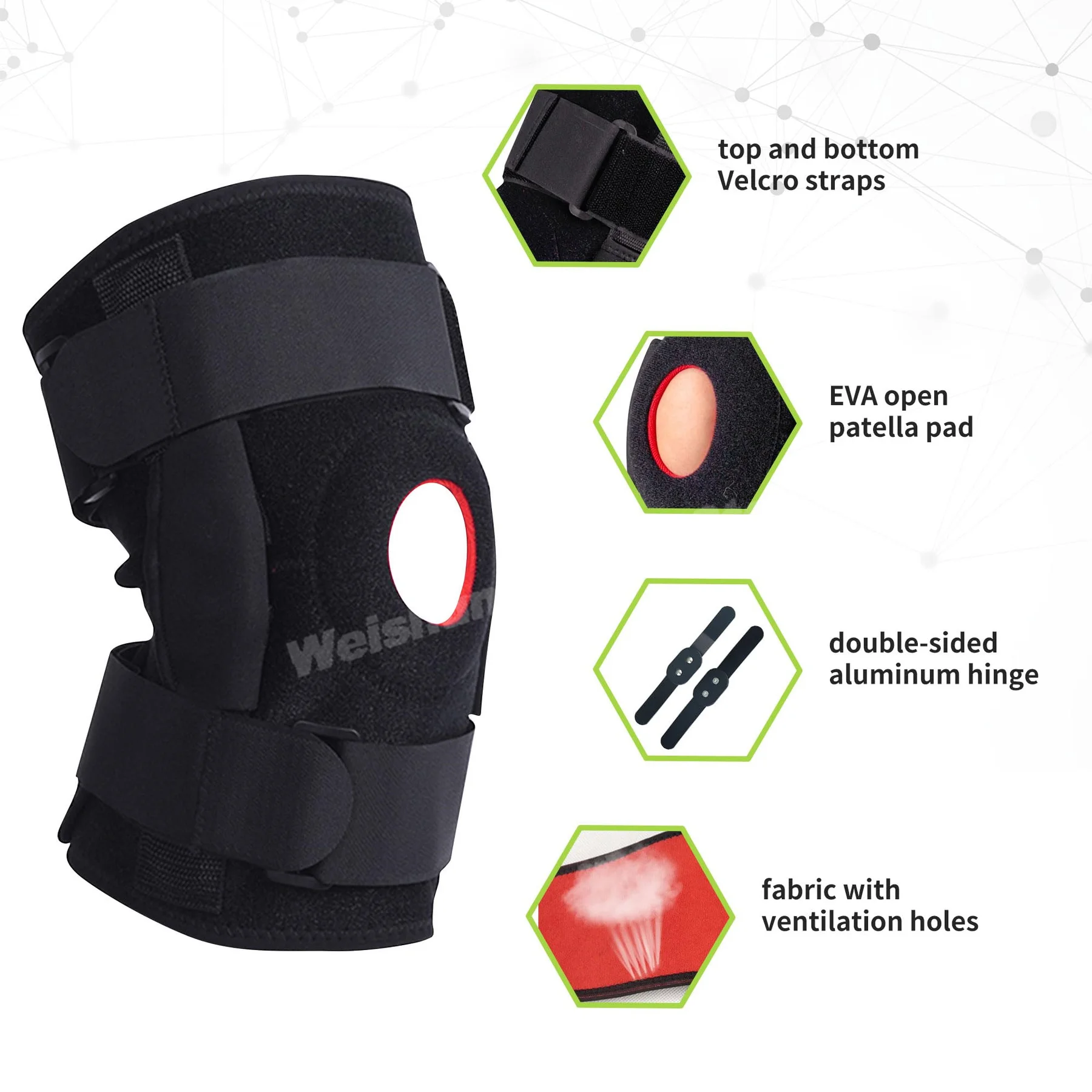 Hinged Knee Brace Large Size Orthopedic Knee Protector Sports Professional Knee pad for Meniscos Sprains Patellar Tendon L-XXL