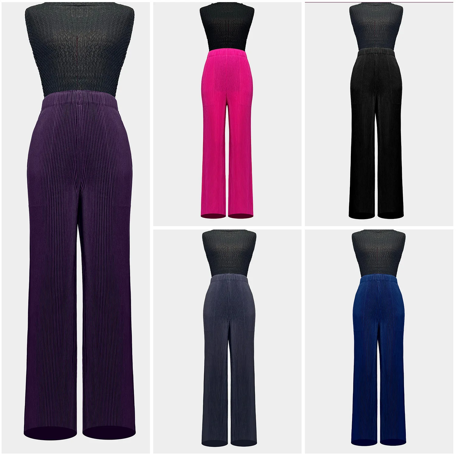 

Miyake Fold 2025 Autumn and Winter New Style Simple and Fashionable Fold Pants Versatile High Waist Loose Casual Pants